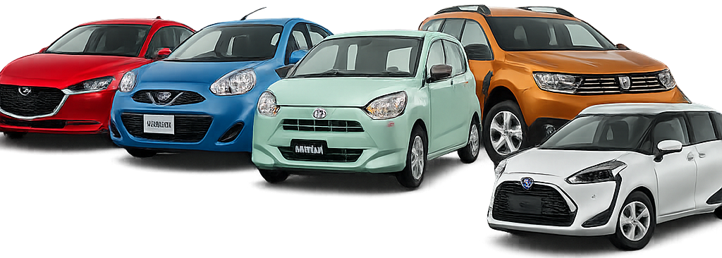 AutoVillage Cyprus car rental fleet - economy and family vehicles available for hire